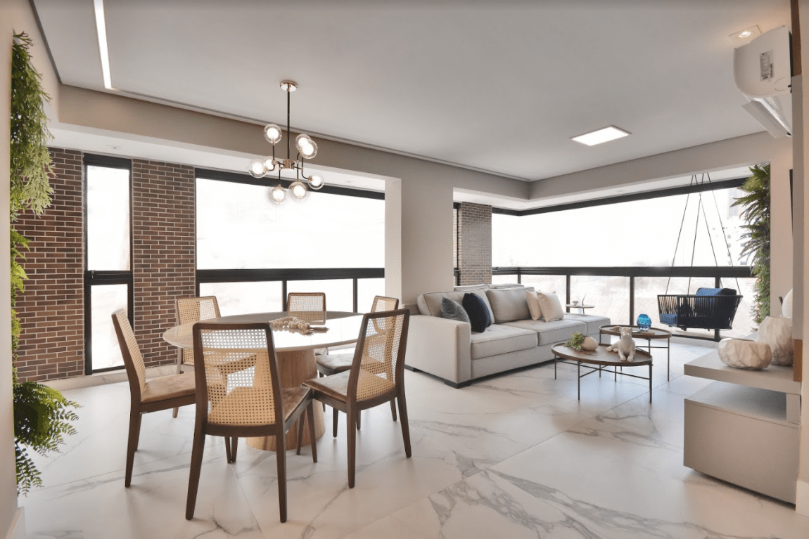 Decorado de 133 m² do Residencial Piemonte